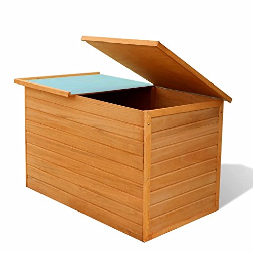 Festnight Wasserdichte Garten Aufbewahrungsbox Gartenbox Auflagenbox aus Holz 126 x 72 x 72 cm für Garten oder Terrasse – Bild 3