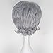 Miss U Hair Men's Short Wavy Silver Grey Color Agedness Movie Cosplay Costume Wig C301