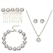 Ammei Bridal Wedding Jewelry for Brides with Crystal Side Comb Earrings Necklace Bracelets 5 Pieces (Rose Gold)