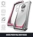 Poetic Moto G7 Rugged Clear Case, Full-Body Hybrid Shockproof Bumper Cover, Built-in-Screen Protector, Guardian Series, DO NOT FIT Moto G7 Power Or Moto G7 Play, Pink/Clear