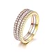 CCBFY 18k Rose/Yellow Gold/Platinum Plated CZ Simulated Diamond 3pcs Stackable Eternity Rings Set 7