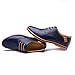 Seakee Men's Leisure Lace-up Flat Oxford Dress Shoes Blue US 10.5
