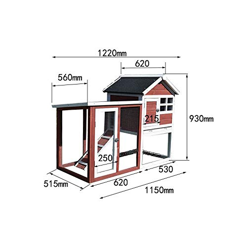 JHKGY Hühnerstall Hühnerstall Aus Holz,Holzkaninchen Hutch Bunny Cage,Garten Garten Hinterhof Hühnerstall Geflügelkäfig… – Bild 8