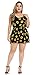 Lanzom Women Summer Vintage V Neck Straps Sunflower Print Romper Jumpsuit (Medium) Yellow