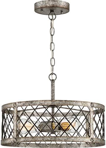 Quoizel BH1717RG Booth Semi-Flush Mount, Rustic Gold