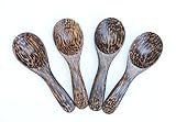 Woody Wood - Lot Of 4 Pcs. Palm Wood Small Spoons Sugar Seasoning Salt Spoons (Size 1.0 X 3.0