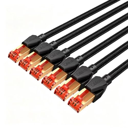 cablism Cat 8 PatchKabel 2M-6Stück Kurz, Lan Netzwerkkabel Ethernet RJ45 40Gbps 2000MHz Internet geschirmtes S/FTP Vergoldet Gigabit Netzwerk PatchKab