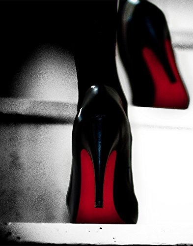JP London CNV1X47323 Betina La Plante Paris Seduction Louboutin Heels Stair Red 2 inch Thick Heavyweight Gallery Wrap Canvas Wall Art 2' x 1.5'