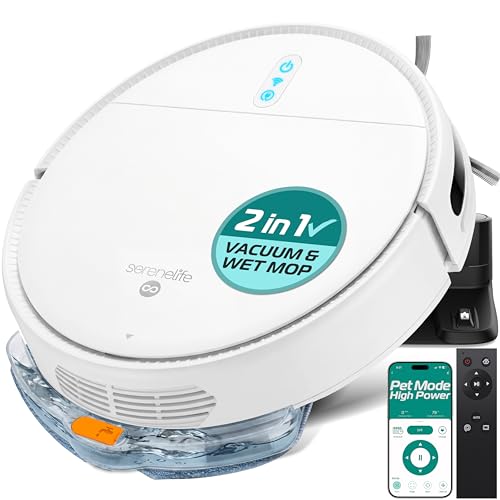 SereneLife Robot Vacuum Cleaner, Automatic Vacuum Robot with App Control, 700Pa…