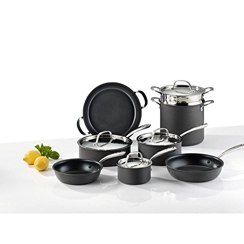 Click Here to See More Images Lagostina Nera Hard Anodized Nonstick 12-Pc. Cookware Set (Impeccable Italian Cookware)