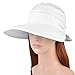 VBIGER Butterfly Knot Sun Wide Brim Visor Floppy Fold Beach Hat (White)