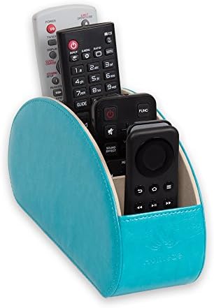 Homeze Leather Remote Control Holder and Caddy Organizer Stand for TV Remote and Table Top