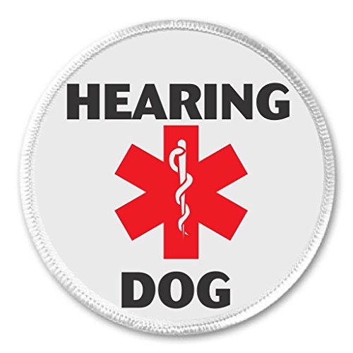 Hearing Dog Medical Alert 3" Sew On Patch Deaf Assistance Disability Service