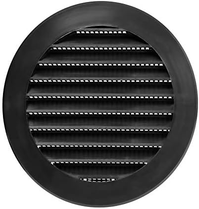 Registers, Grilles & Vents - 4'' Inch Plastic - Black - Vent Cover - Round Soffit Vent - Air Vent Louver - Grille Cover - Protective Screen Mesh - HVAC Ventilation