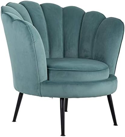 Tousmesmeubles Fauteuil Arrondi Velours Vert D Eau Domet L 87 X L 53 X H 90 Neuf Amazon Fr Cuisine Maison