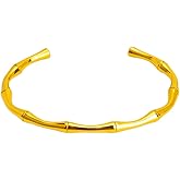 Jude Jewelers Stainless Steel Classical Plain Bamboo Style Open Cuff Bangle Bracelet