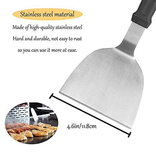 ROMANTICIST Flat Top Grill Accessories Set Black,Stainless Steel