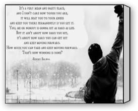 Leereevs WOOD FRAME Wall Art Painting Rocky Balboa Classic Modern Canvas Print