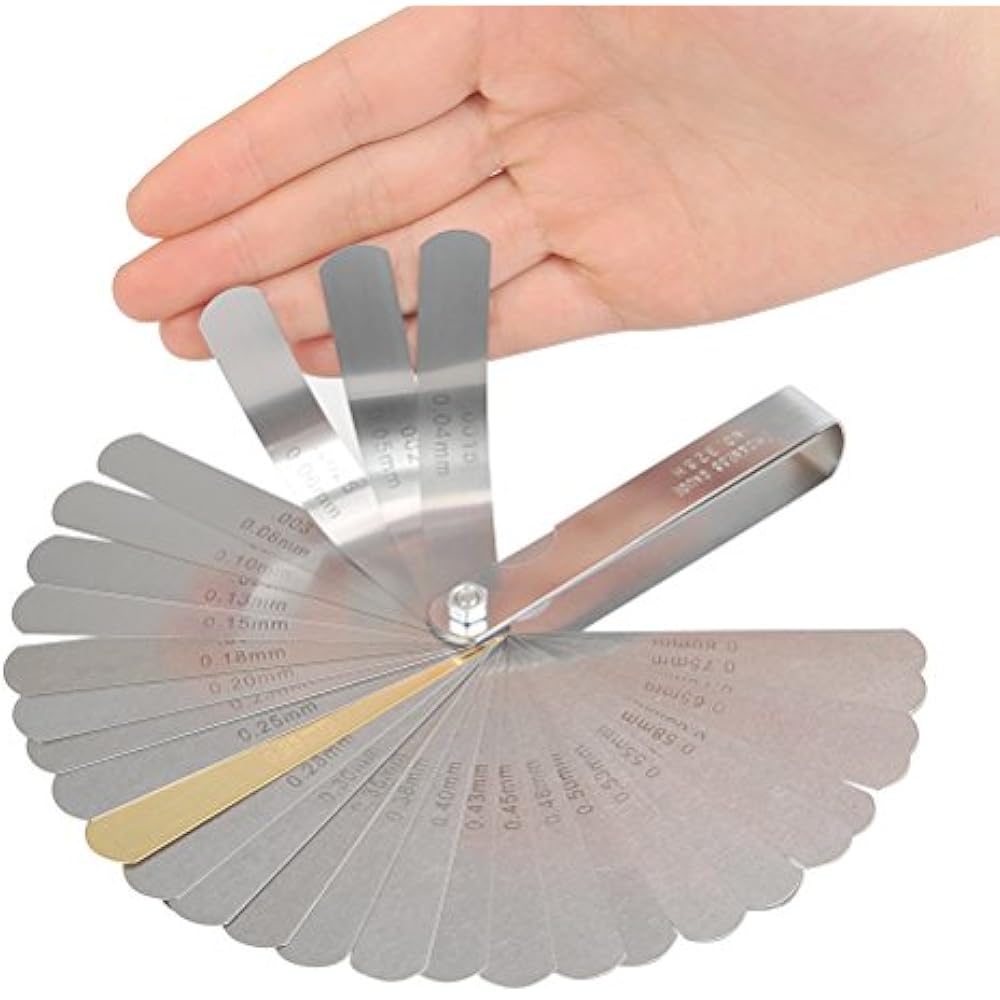 Feeler Gauge Imperial And Metric 32 Balde + Action Ruler For Guitar