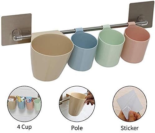 AooQie Family Toothbrush Toothpaste Tumbler Holder Suction 5 Cups