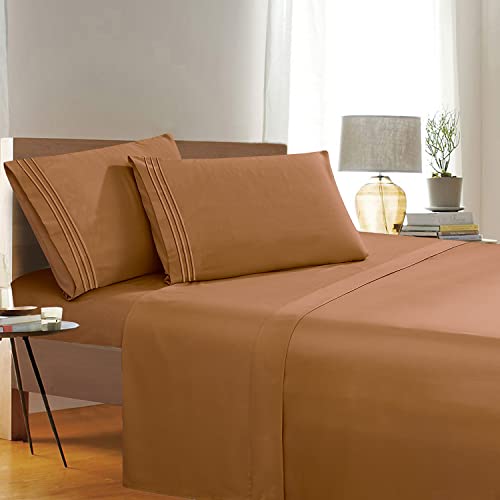 Elegant Comfort 4-Piece Ultra Soft Bed Sheet Set, Queen, Olympic Bronze
