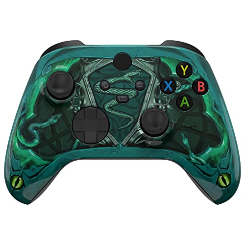 eXtremeRate Replacement Shell for Xbox Series X & S Controller - Unleash Your Style - Eye of The Serpent Custom Acessories Front Housing Cover for Xbox Core Controller Wireless