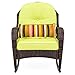 Best Choice Products Outdoor Wicker Patio Rocking Chair w/ Weather-Resistant Cushions and Steel Frame, Green