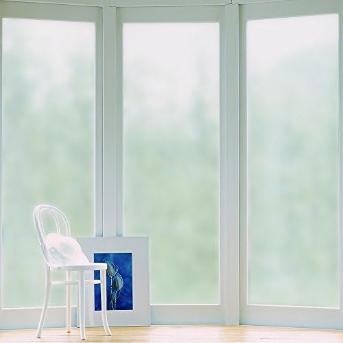 Jpettie Privacy Window Film Office Window Film Frosted Window Film Non Adhesive No Glue Privacy Film Static Cling Window Film for Office Home Living Room Kitchen Bathroom 17.7x78.7 Inches