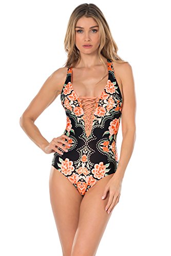 Becca by Rebecca Virtue Women's Southern Belle One Piece Plunge Swimsuit