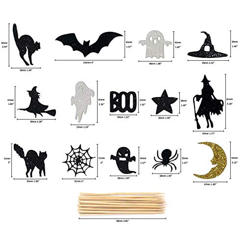 14PCS Halloween Dessert Decoration Topper Set Witch Spider Set Halloween Cake Decoration - Thumbnail 2
