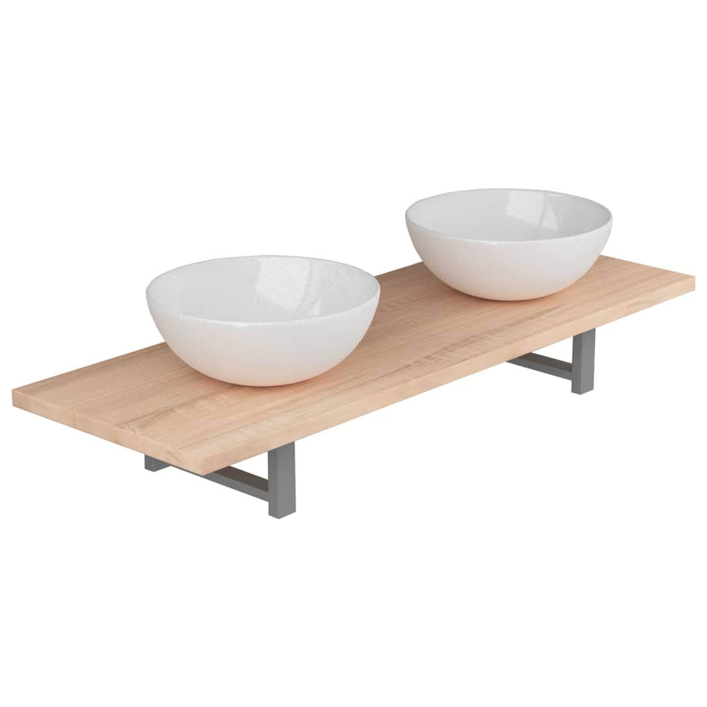 Estante 40x40cm+Lavabo Redondo 32,5x14cm, Blanco UnfadeMemory Lavabo