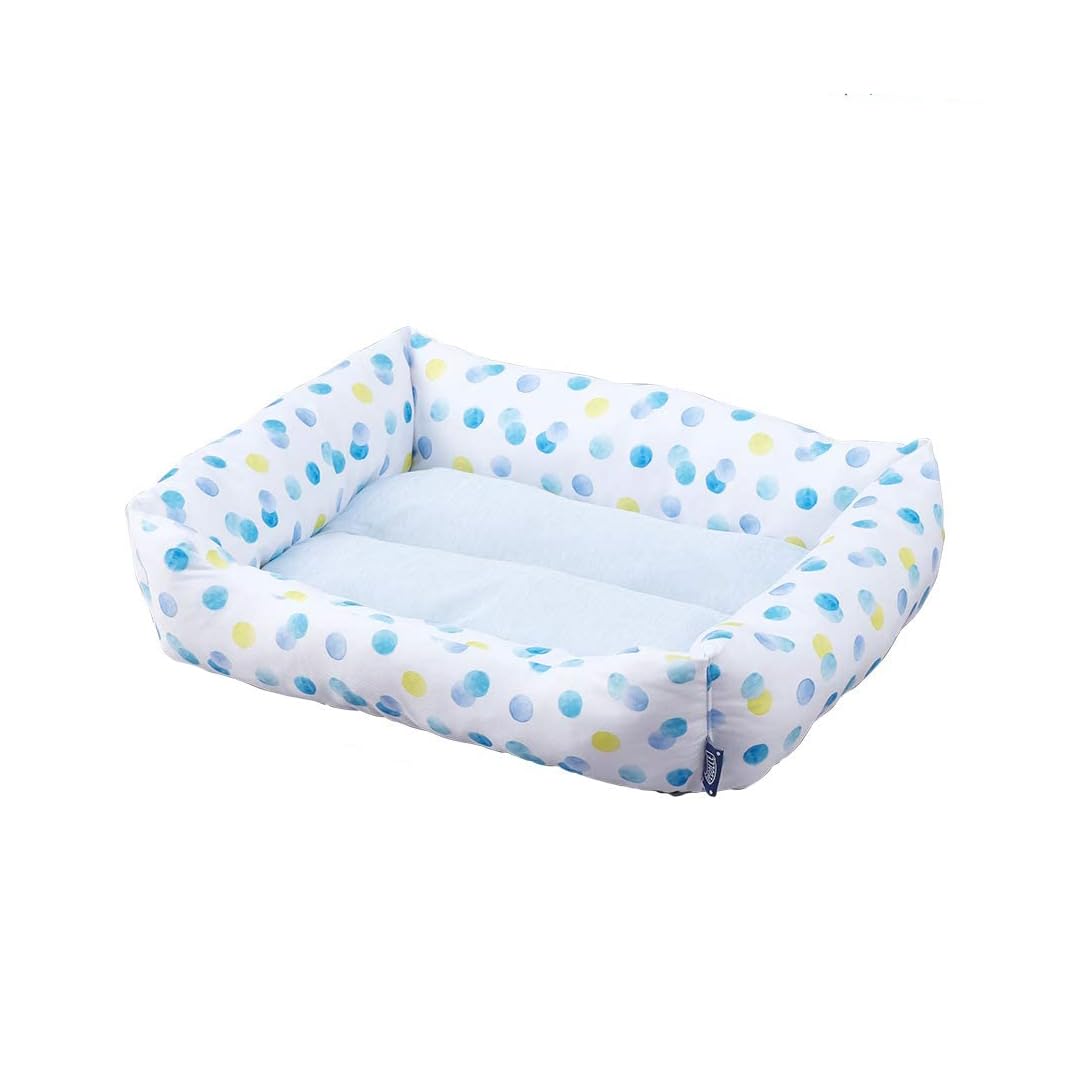 Iris Ohyama, Pet Bed Sofa, Cushion, Washable rectangular basket, Two-sided with border , L44 x W53 x H14cm , Unit , Non-slip , PCSB-20M, For Cats, Dogs , Peas