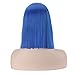 BERON 14’’Straight Bob Wig Shoulder Length Natural Flat Bang Wig with Free Wig Cap (Blue)