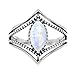 Moonstone Ring, Haluoo Victorian Style Solitaire Ring Gemstone Marquise Moonstone Personalized Rings Round Oval Opal Engagement Wedding Band Luminous Stone Horse Eye Gem Ring (6, Oval Opal Ring)thumb 1