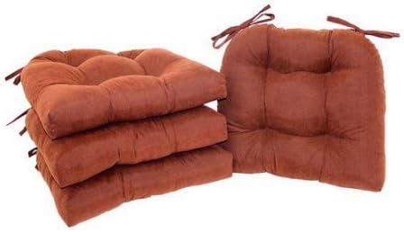 Mainstays Faux Suede Chair Pad with Ties, Set of 4 - Warm Chocolate