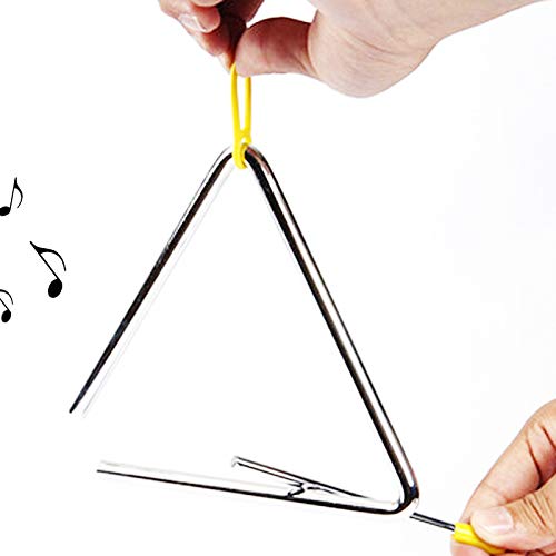 4-Pack Music Triangle Instrument, Magnoloran Steel Rhythm Musical Percussion Triangle Instruments with Strikers for Early Preschool Education (4 Sizes - 4,5,6,7 Inch)
