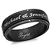 Free Engraving Personalized 8mm Stainless Steel All Black Ip Spinner Ring