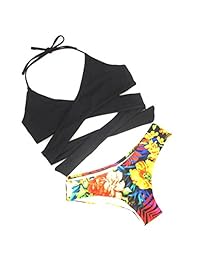 Marosoniy traje de baño de dos piezas para dama con estampado floral