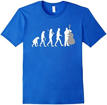 Double Bass Player Evolution Funny Music T-Shirt - Male Medium - Royal Blue