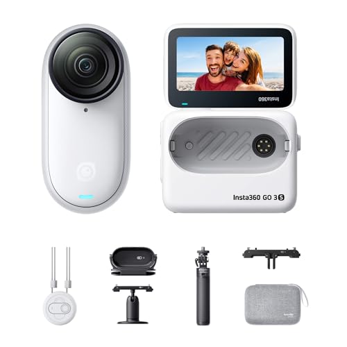 Insta360 GO 3S Reise-Bundle - Tragbare 4K Mini-Kamera, Freihand-POVs, Überall anbringbar, Stabilisierung, 140 min Akku, 10 m wasserdicht, KI-Bearbeitu