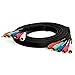 CMPLE 5-RCA Male to 5RCA Male RGB Component Audio Video Cable for HDTV - Gold Plated RCA to RCA - 12 Feet, Black