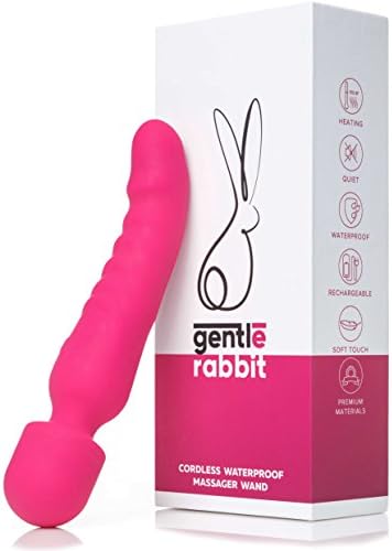 Premium Cordless Wand Massager - Waterproof For Women - Antibacterial, Ribbed, Whisper Quiet, Infrared Heating w/ Powerful Dual Motor for 2x Pleasure &amp; 7 Magic Vibration Modes - Rechargeable