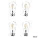 LED Edison Bulb 4 Pack - ST64 - Squirrel Cage Filament - Dimmable, Edison Style Vintage Light Bulbs