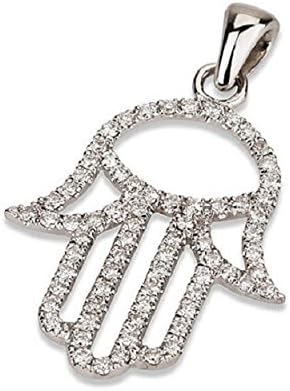 Diamond-studded Hamsa set on an 18k White Gold Outline