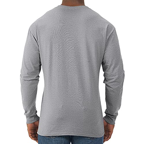 Jerzees 29LS Adult Long-Sleeve Heavyweight T-Shirt - 50/50 Cotton Blend, Black Heather, Medium