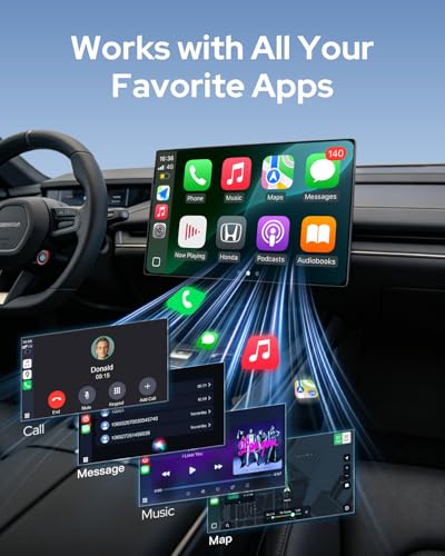 Visoud 2-in-1 Wireless CarPlay & Android Auto Adapter, One-Click Switch for Apple iPhone and Android, Converts Wired to Wireless, USB-C Supported, Compatible with 1000+ Vehicles