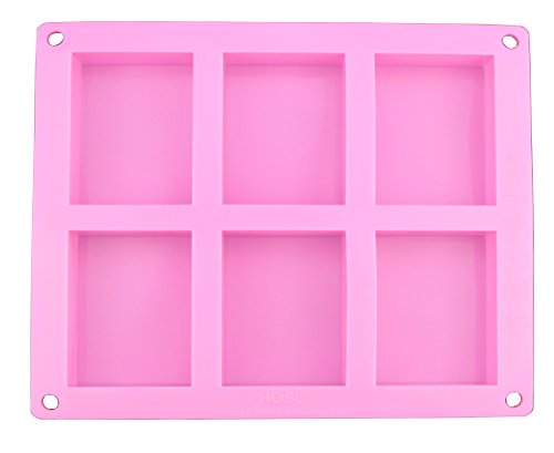 HOSL 3 Pack 6-Cavity Plain Basic Rectangle Silicone Mould For Homemade Craft Soap Mold, Cake Mold, Ice Cube Tray - Thumbnail 2