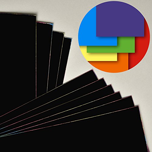 image for Frienda 20 Pieces Scratch and Sketch Art Papers Notes Rainbow Drawing 