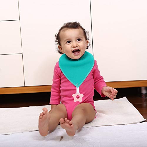 Baby Bandana Drool Bibs Unisex for Teething and Drooling - 6 Pack Super Soft Absorbent Cotton Bibs,Teething Toys Set Toddler Baby Shower Gift for Boys & Girls - Thumbnail 2