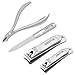 Anntuk Nail Clippers Set, 4PCS Sharpest Stainless Steel Fingernail clippers, Toenail Clippers (standard and for thick ingrown nails) and nail file for Men and Women